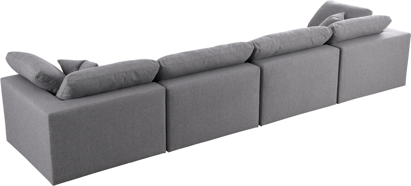 Serene Linen Fabric Deluxe Cloud Modular Sofa - Furniture Depot