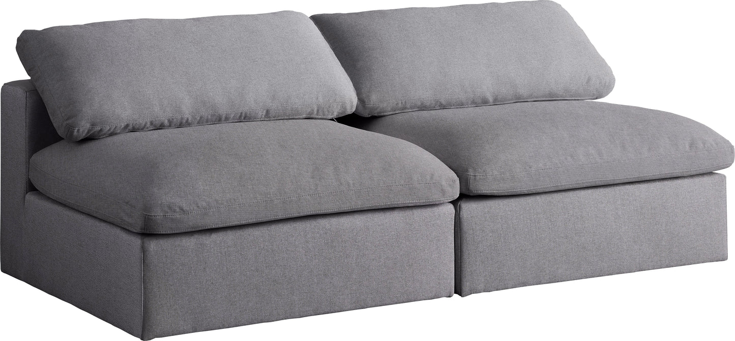 Serene Linen Fabric Deluxe Cloud Modular Armless Sofa - Furniture Depot