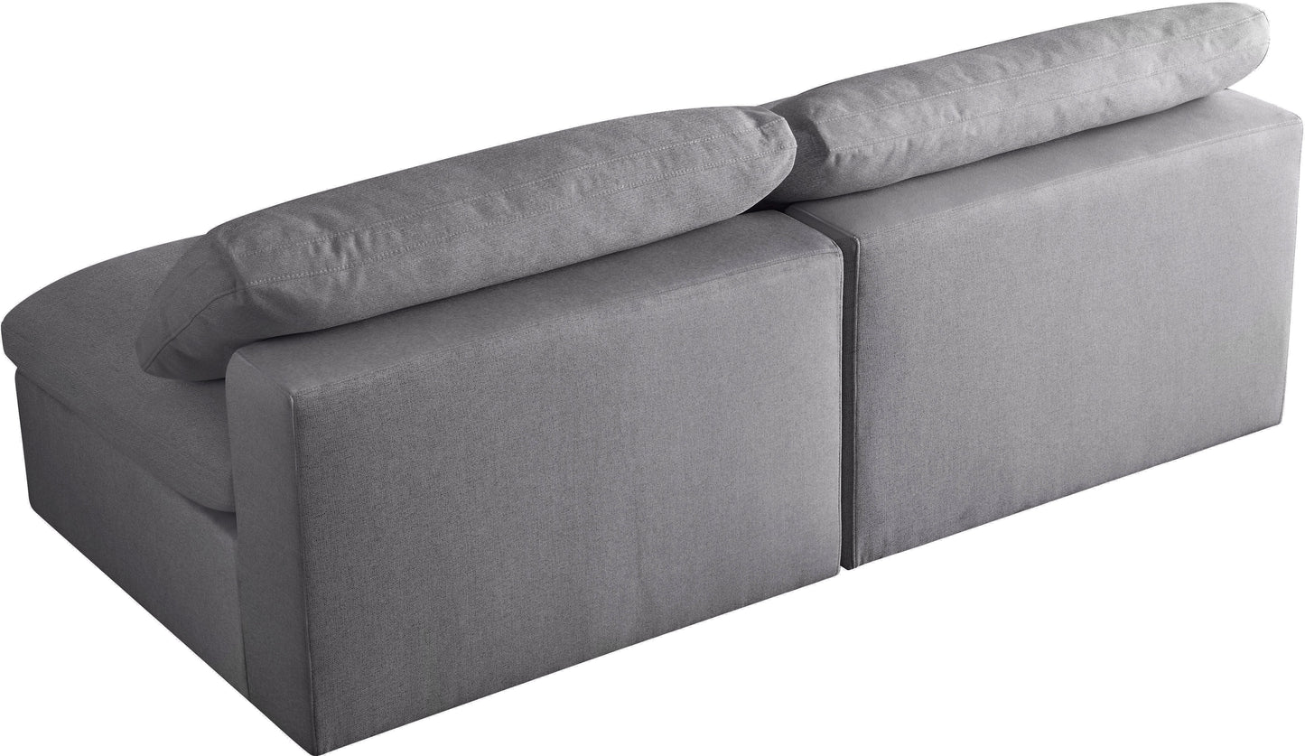 Serene Linen Fabric Deluxe Cloud Modular Armless Sofa - Furniture Depot