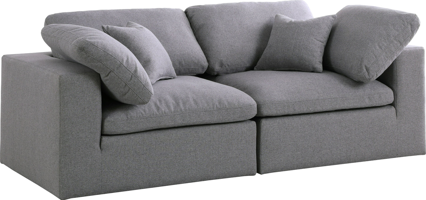 Serene Linen Fabric Deluxe Cloud Modular Sofa - Furniture Depot