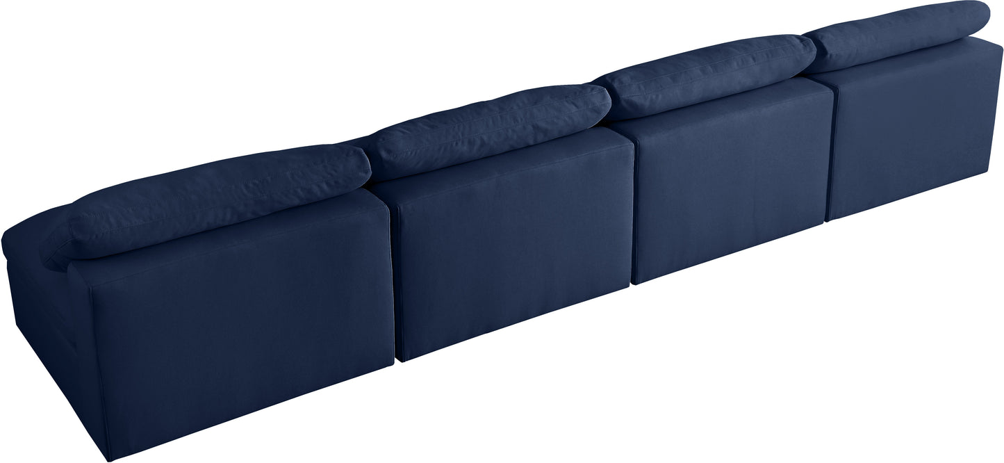 Serene Linen Fabric Deluxe Cloud Modular Armless Sofa - Furniture Depot