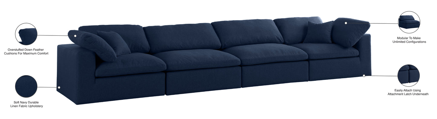 Serene Linen Fabric Deluxe Cloud Modular Sofa - Furniture Depot