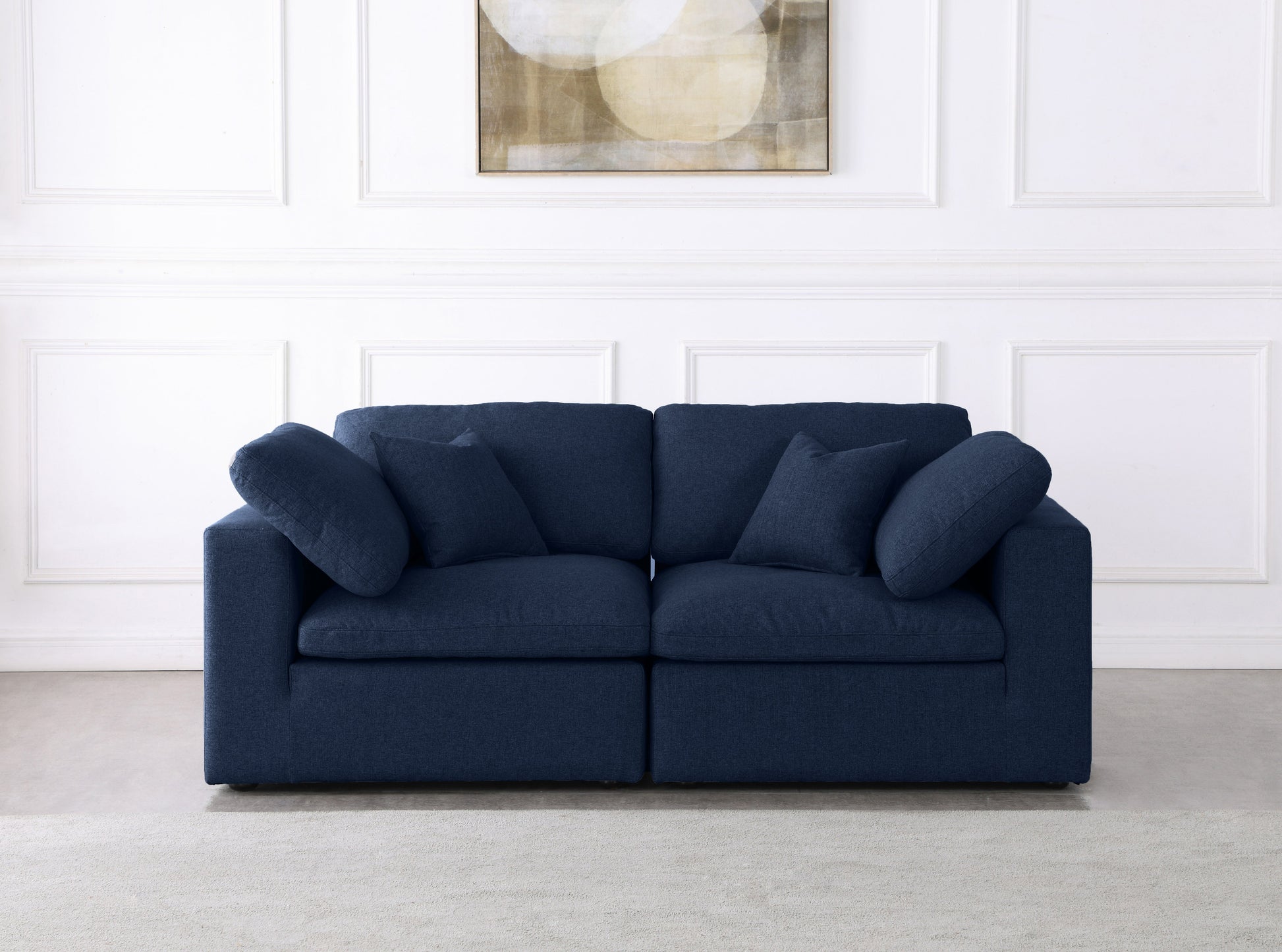 Serene Linen Fabric Deluxe Cloud Modular Sofa - Furniture Depot