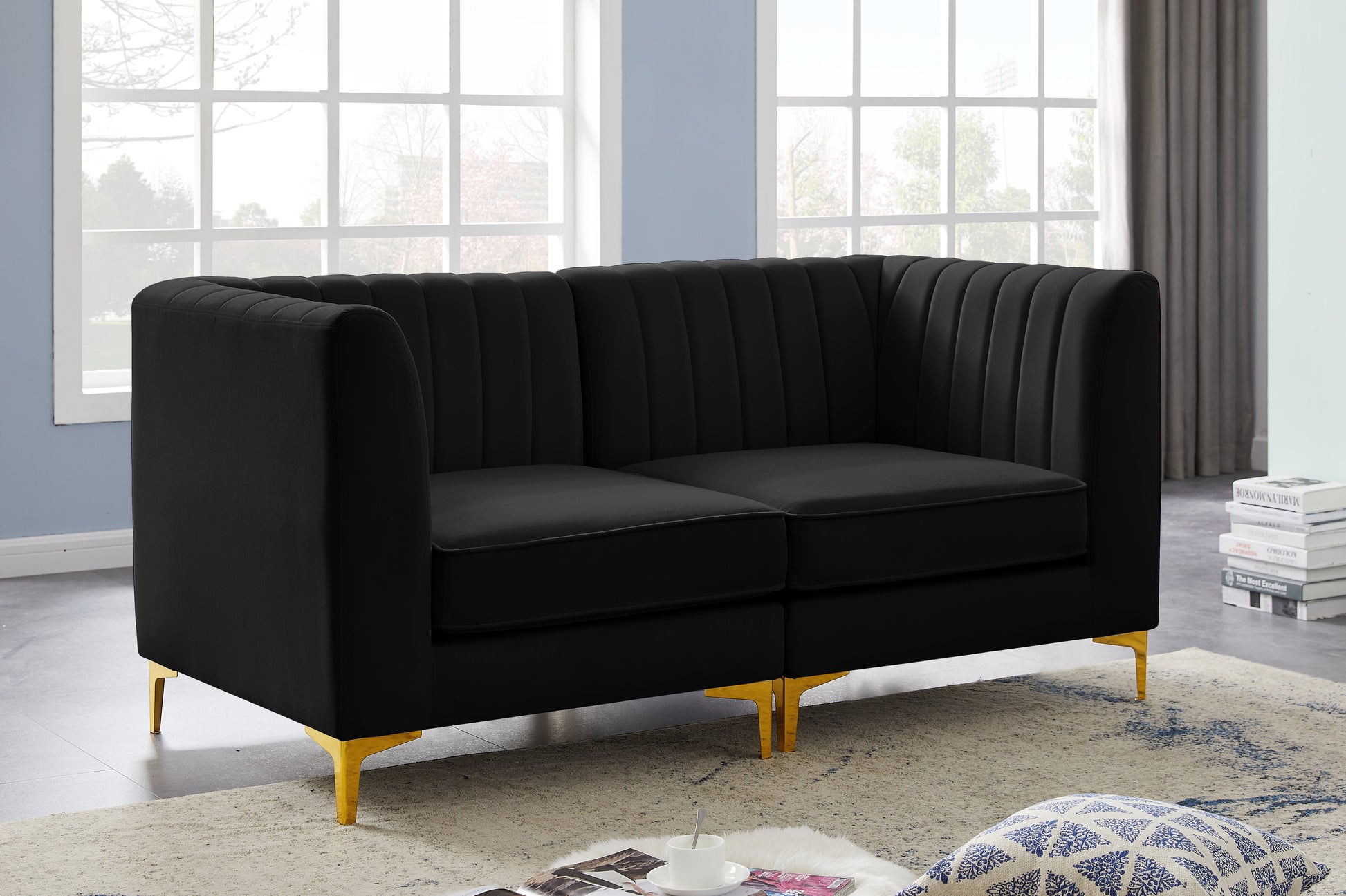 Alina Velvet Modular Sofa - Furniture Depot