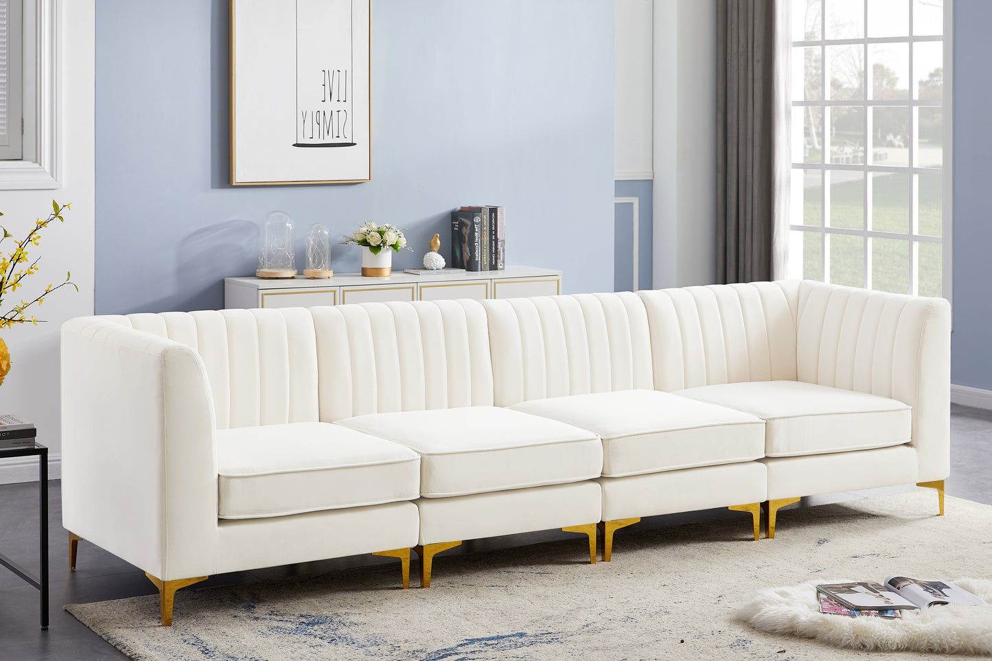 Alina Velvet Modular Sofa - Furniture Depot