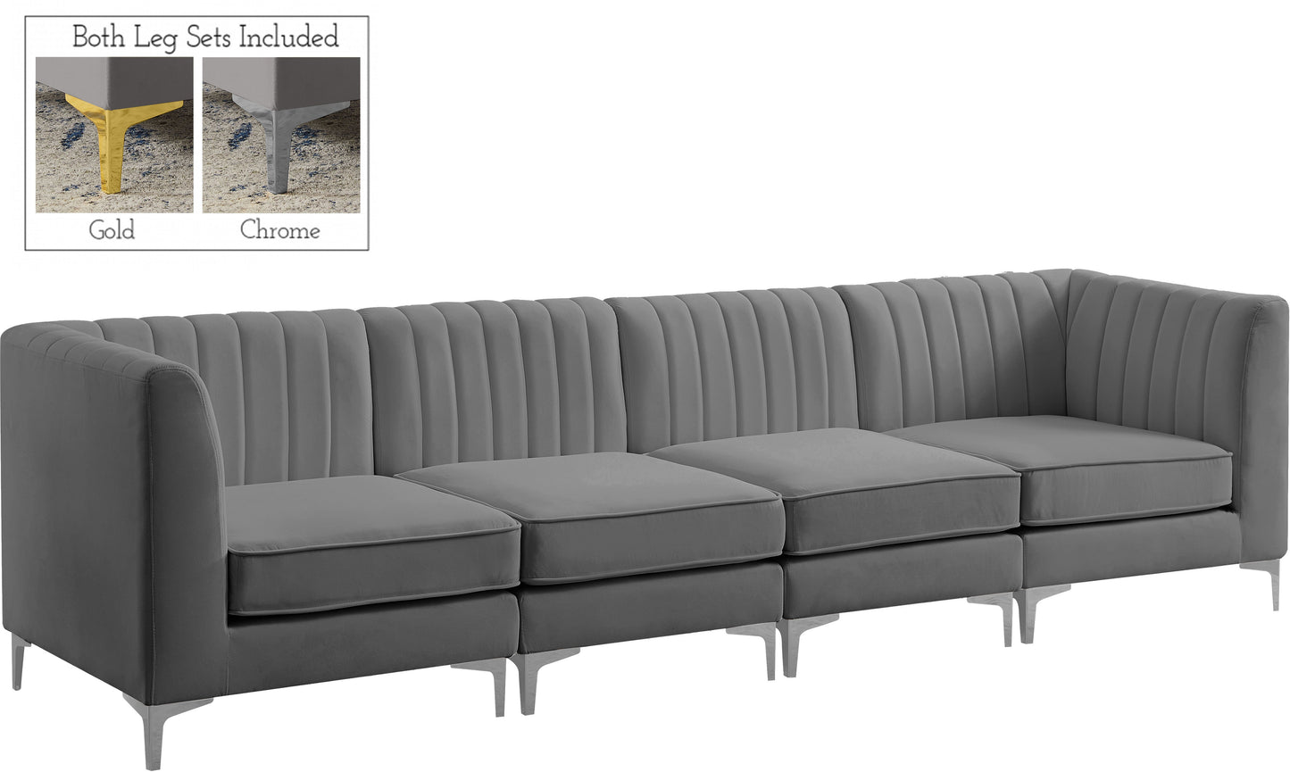 Alina Velvet Modular Sofa - Furniture Depot