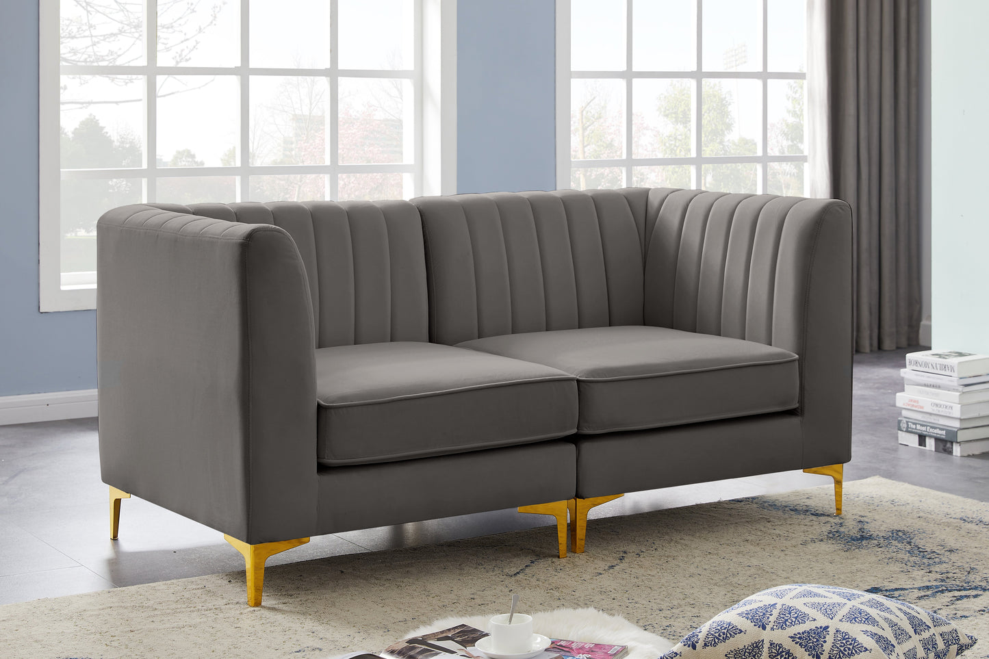 Alina Velvet Modular Sofa - Furniture Depot