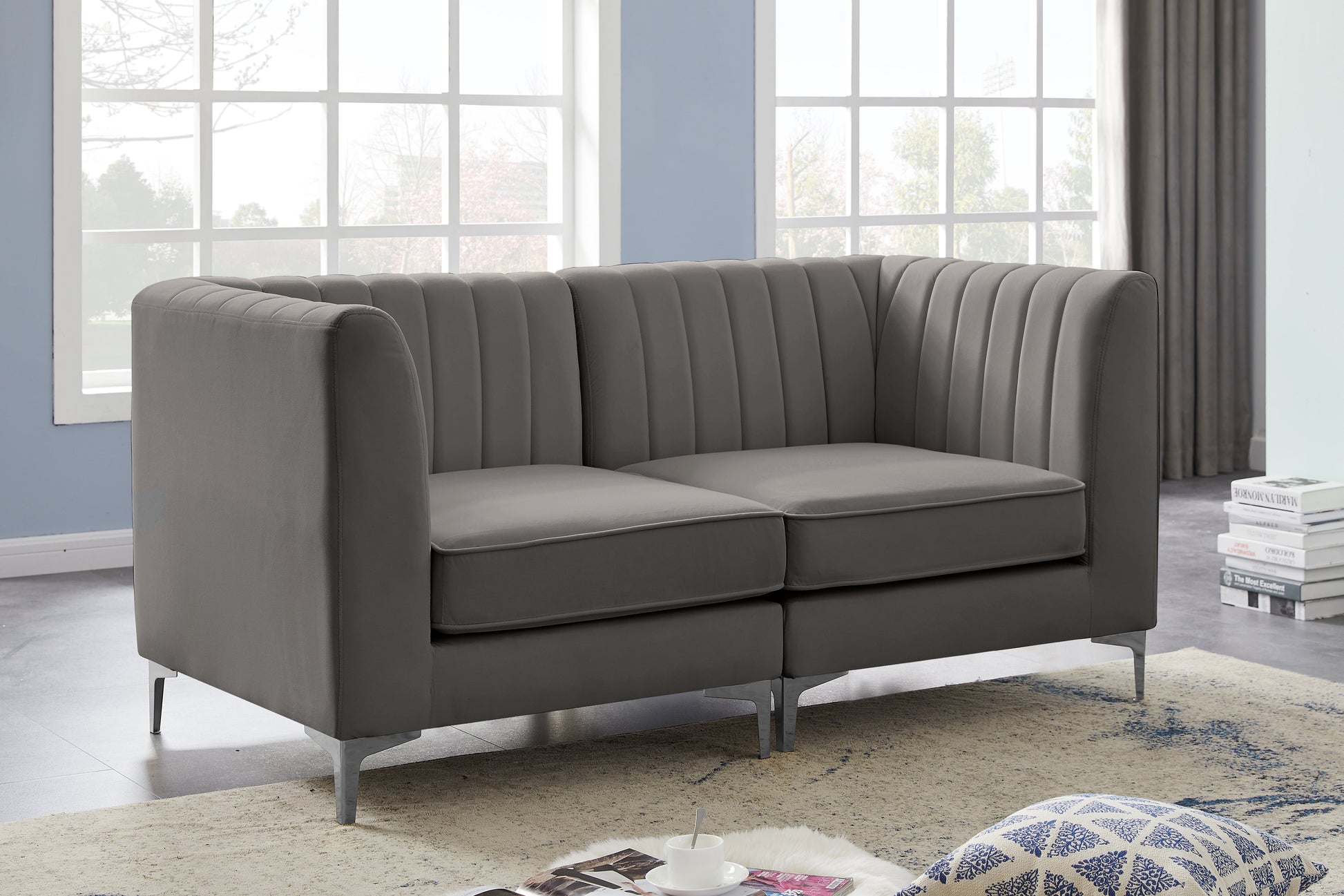 Alina Velvet Modular Sofa - Furniture Depot