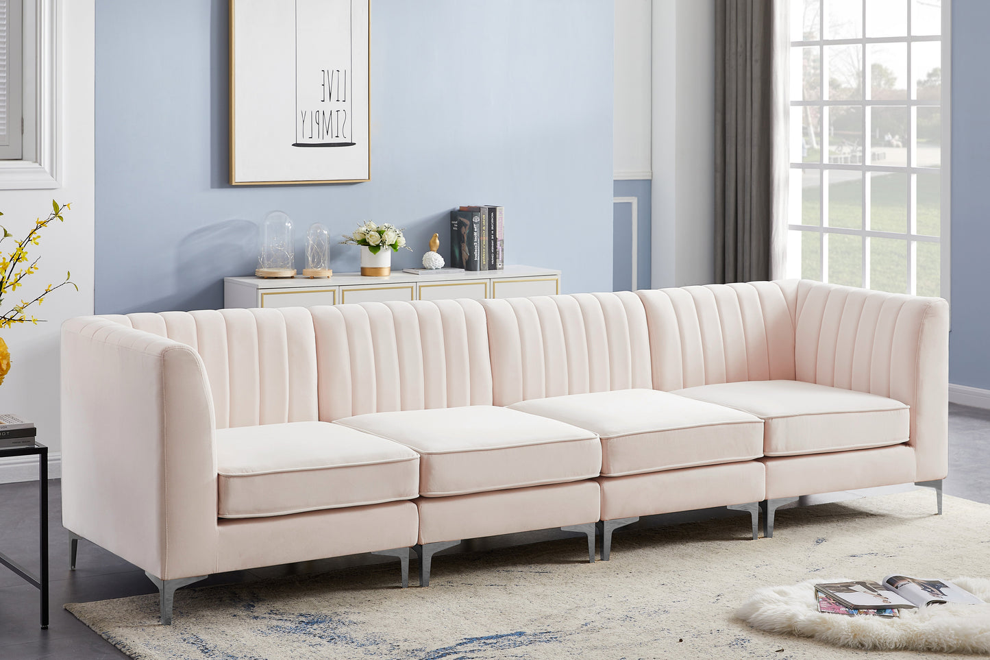 Alina Velvet Modular Sofa - Furniture Depot