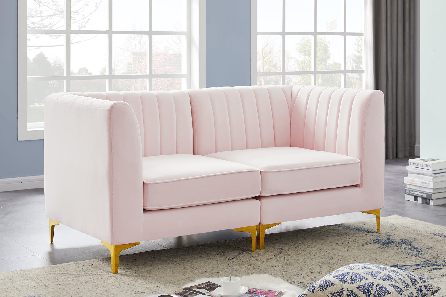 Alina Velvet Modular Sofa - Furniture Depot