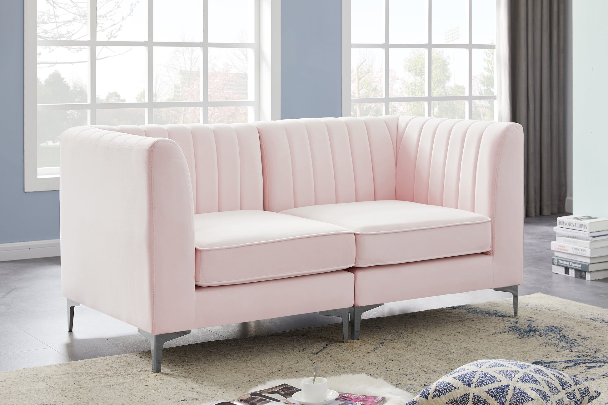 Alina Velvet Modular Sofa - Furniture Depot