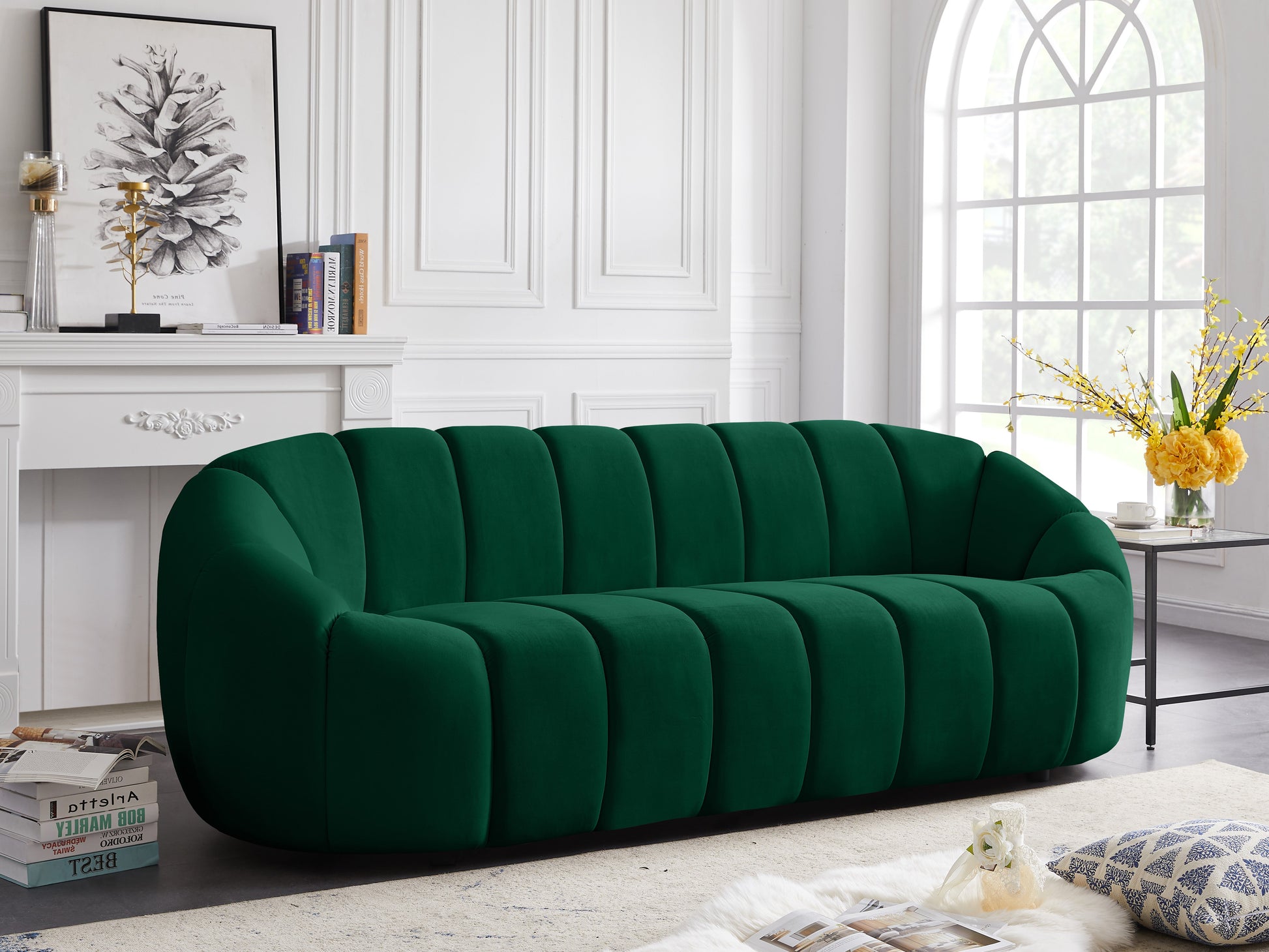 Elijah Velvet Sofa - Furniture Depot