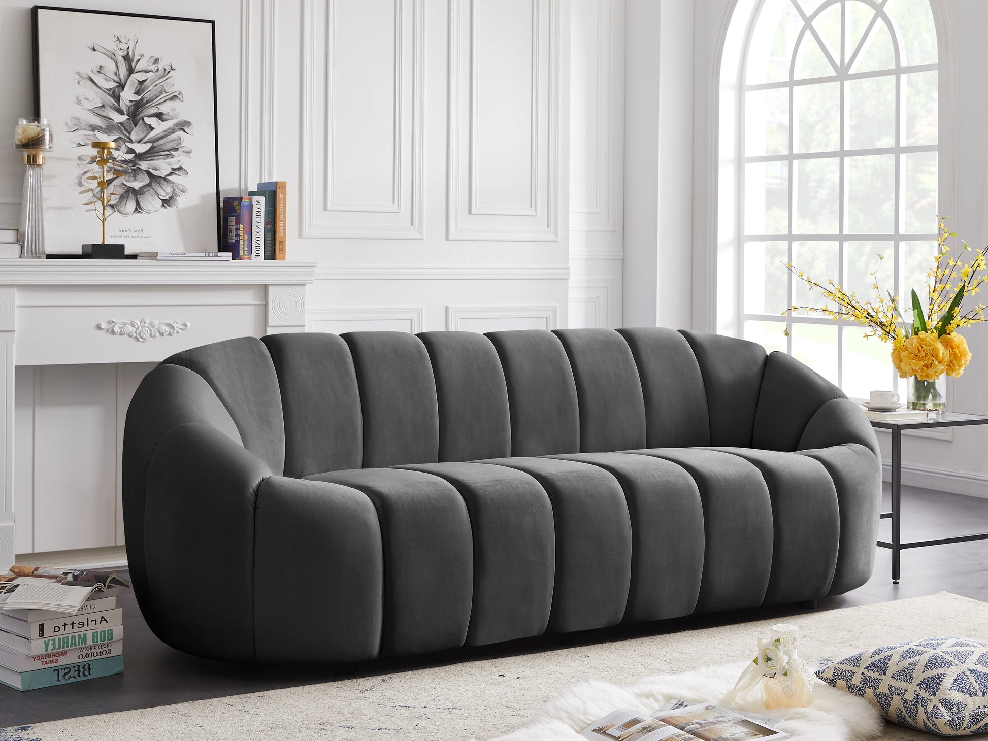 Elijah Velvet Sofa - Furniture Depot