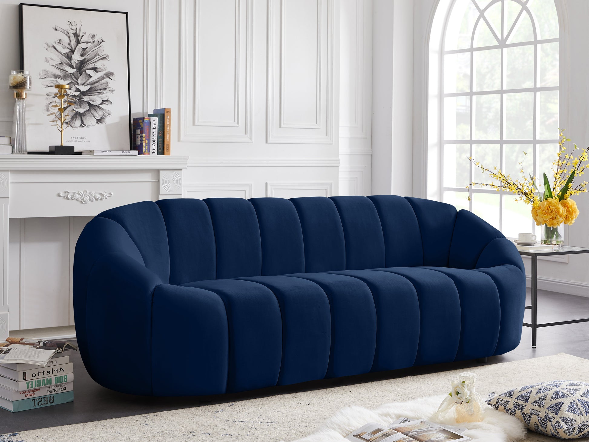 Elijah Velvet Sofa - Furniture Depot