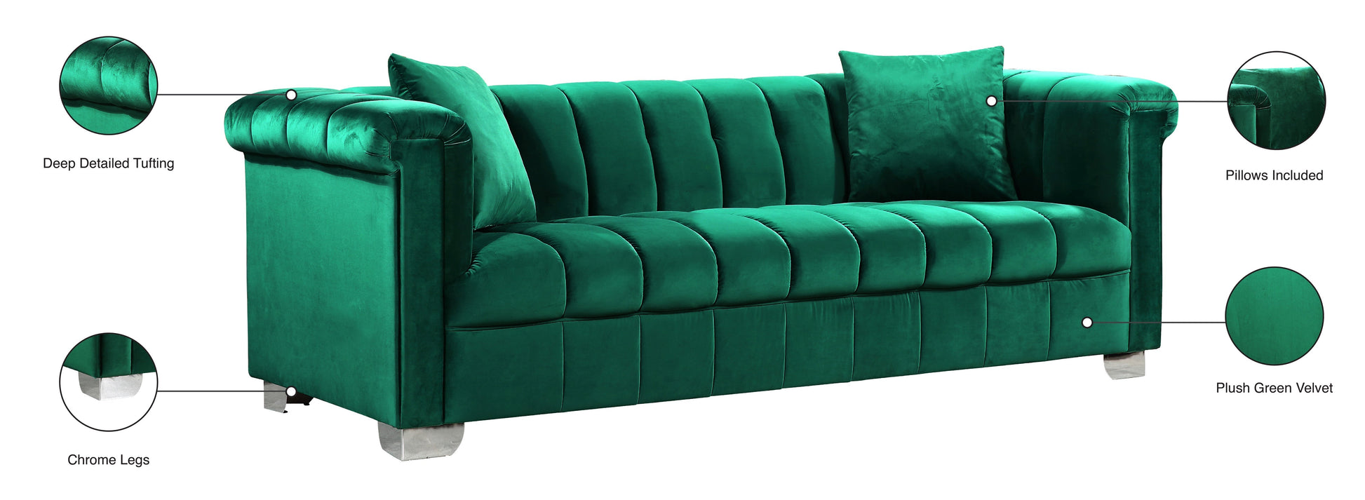 Kayla Velvet Sofa - Furniture Depot