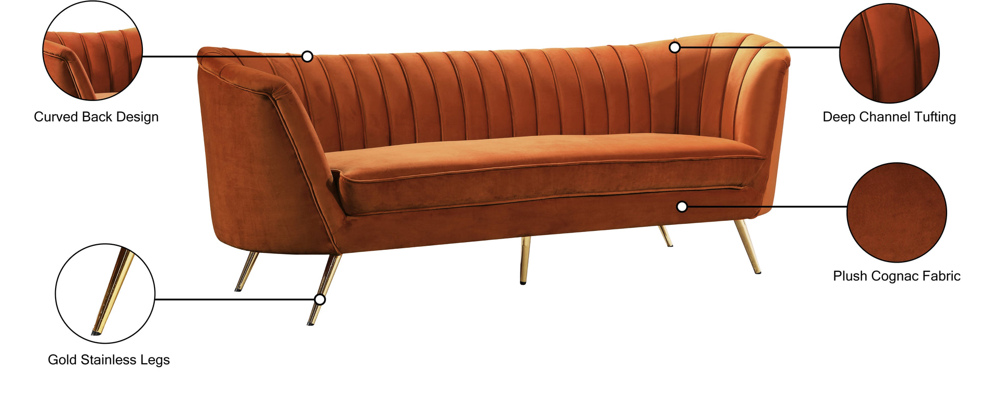 Margo Velvet Sofa - Furniture Depot