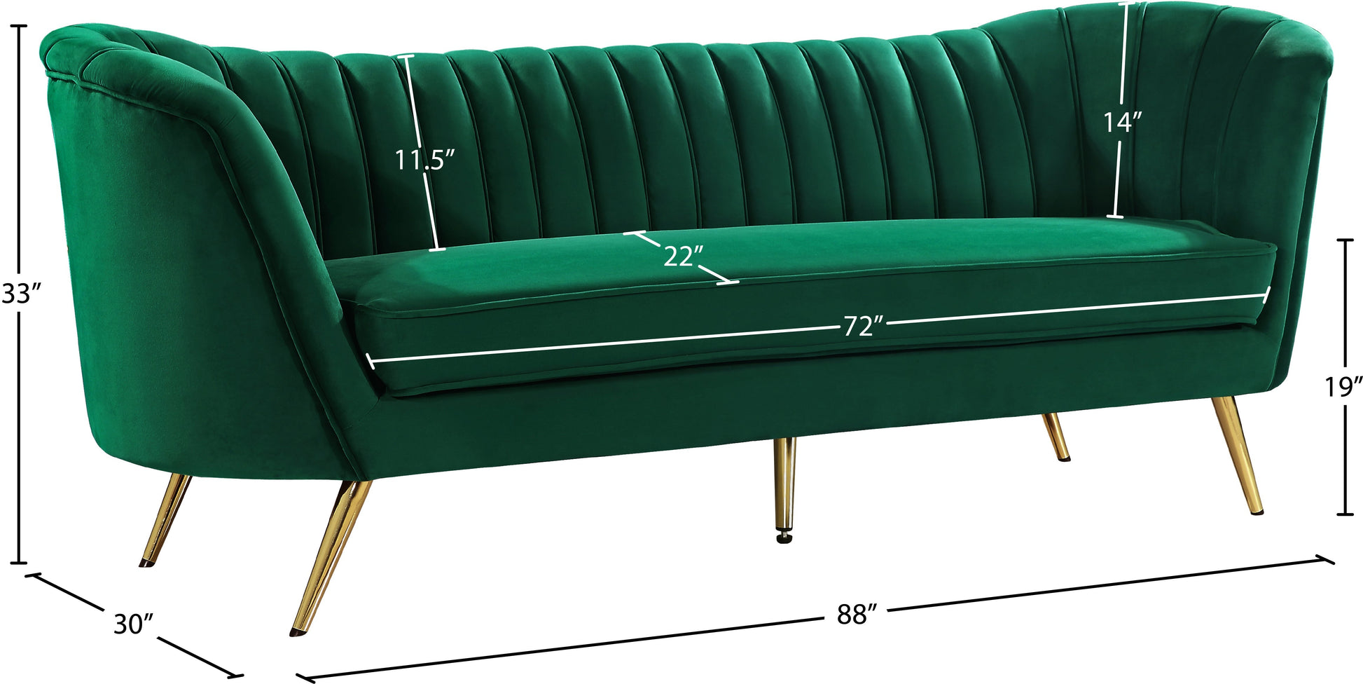 Margo Velvet Sofa - Furniture Depot