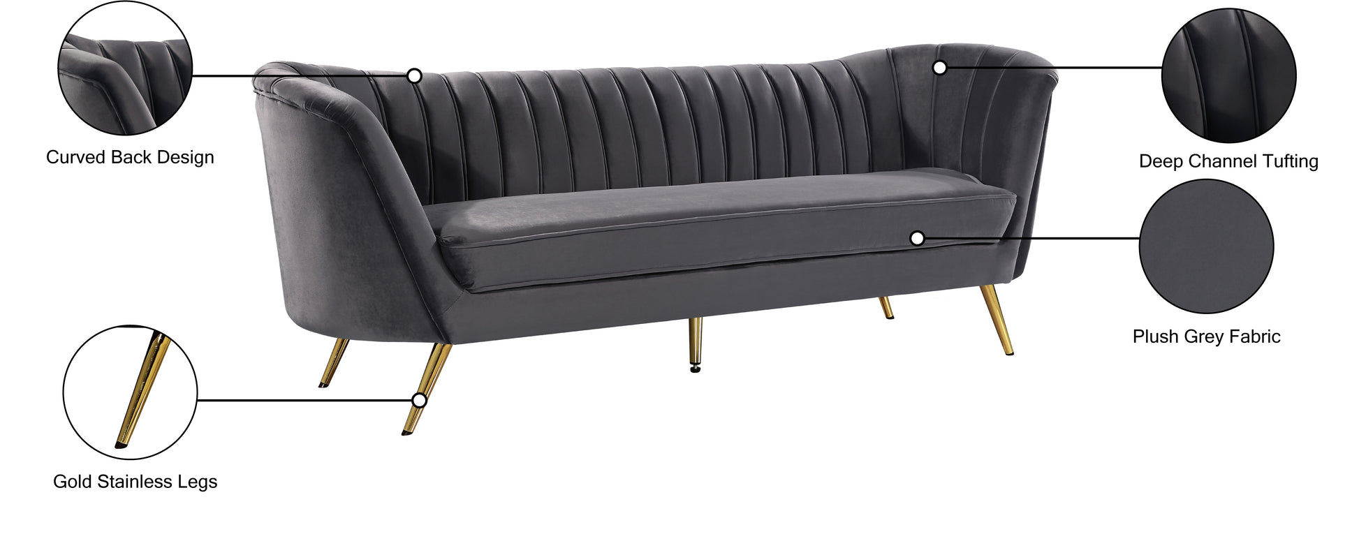 Margo Velvet Sofa - Furniture Depot