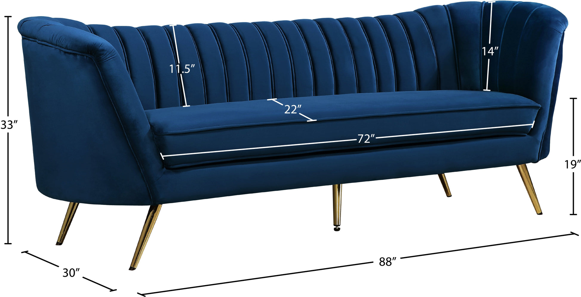 Margo Velvet Sofa - Furniture Depot