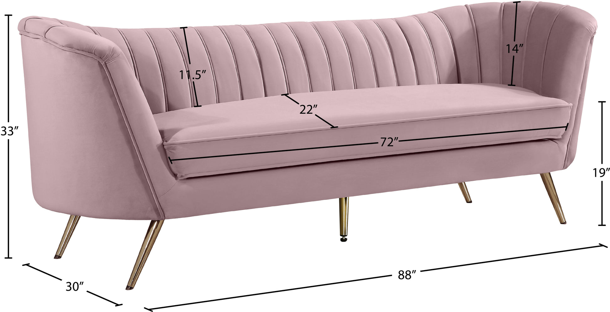 Margo Velvet Sofa - Furniture Depot