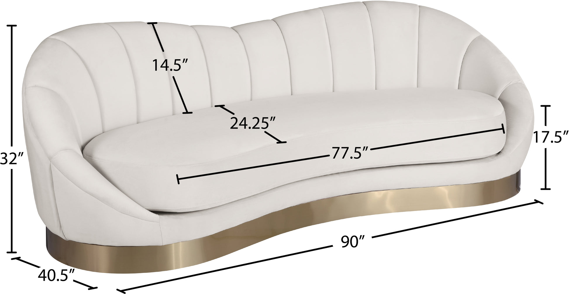 Shelly Velvet Sofa - Furniture Depot