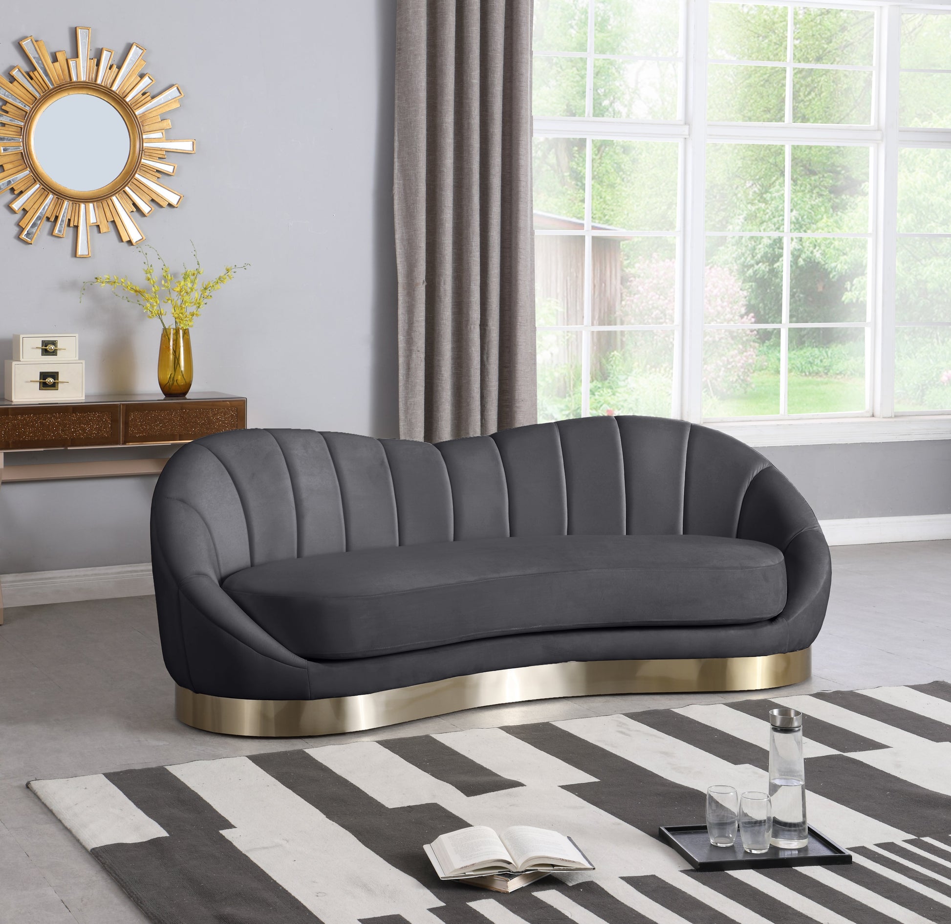 Shelly Velvet Sofa - Furniture Depot