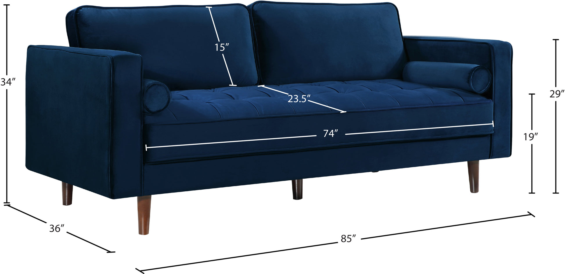 Emily Velvet Sofa - Furniture Depot