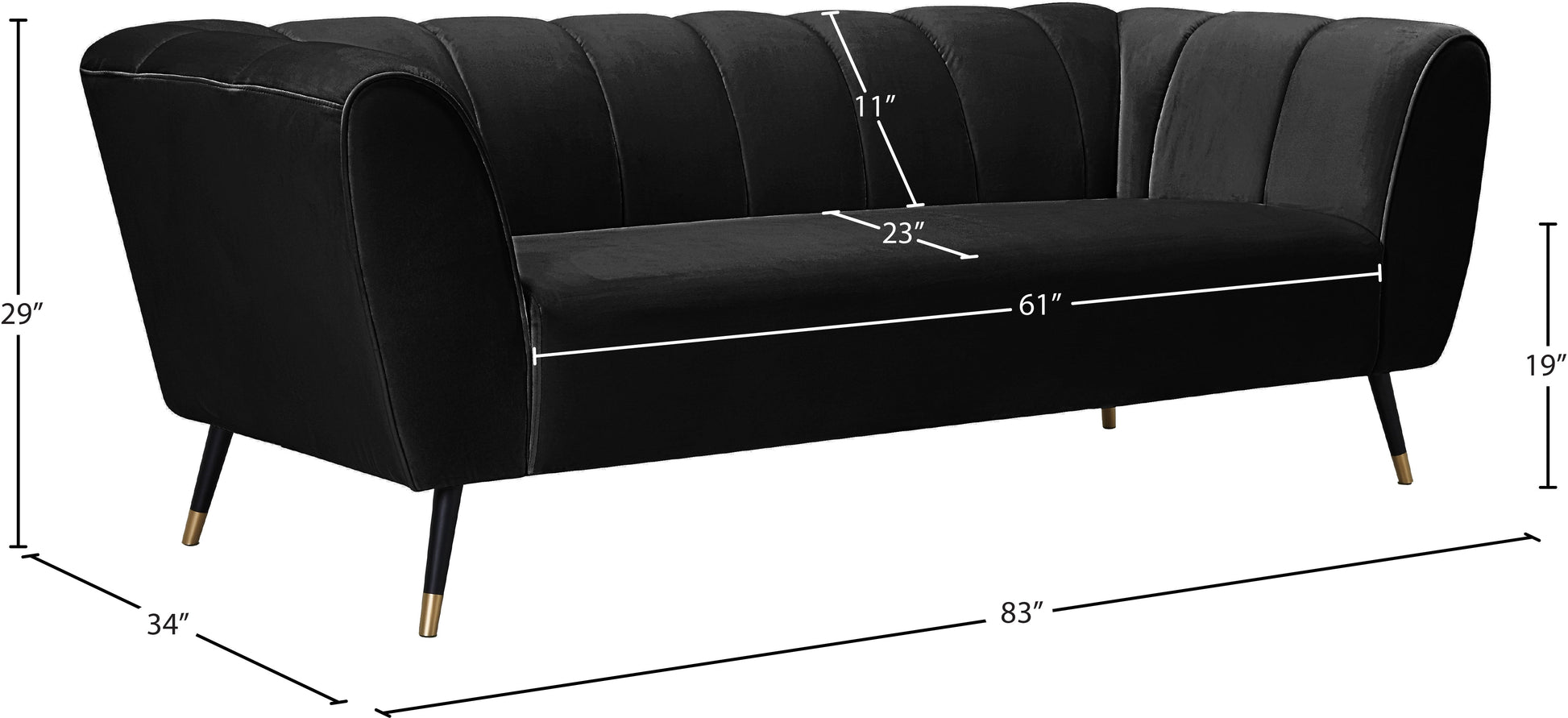 Beaumont Velvet Sofa - Furniture Depot