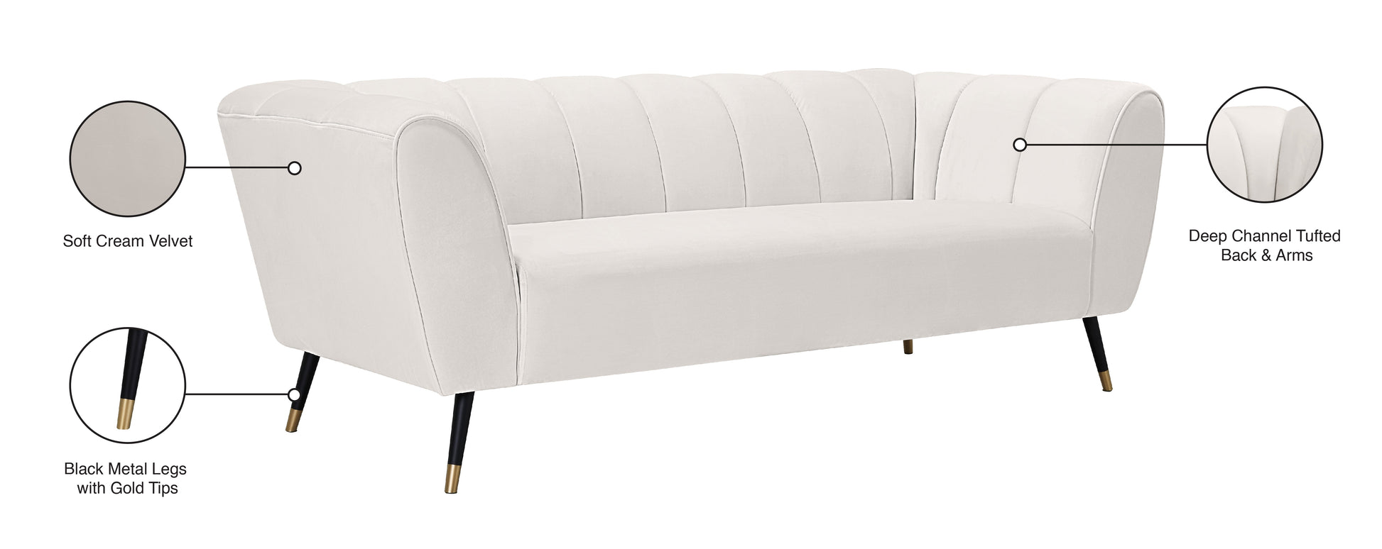 Beaumont Velvet Sofa - Furniture Depot