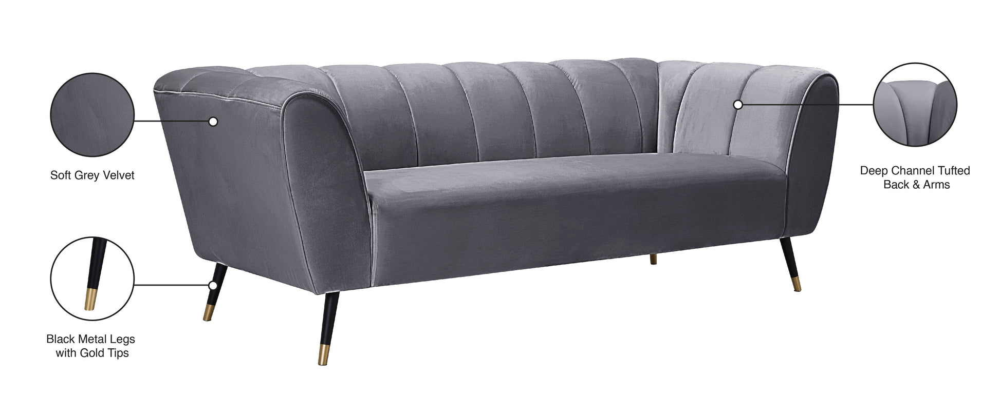 Beaumont Velvet Sofa - Furniture Depot