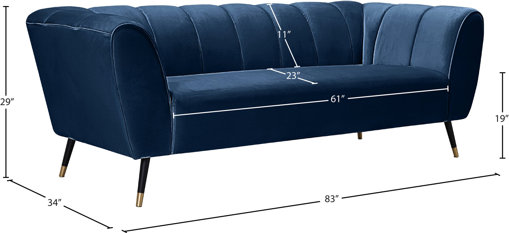 Beaumont Velvet Sofa - Furniture Depot