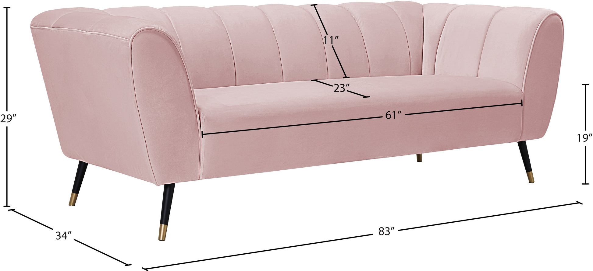 Beaumont Velvet Sofa - Furniture Depot