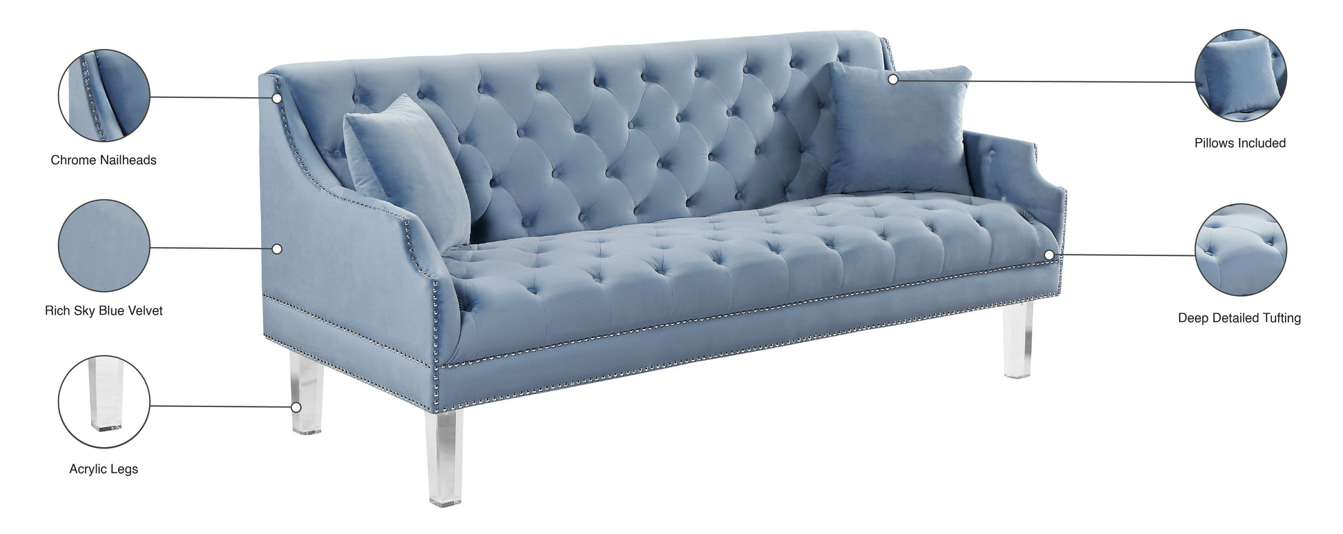 Roxy Velvet Sofa - Sterling House Interiors (7679008899320)