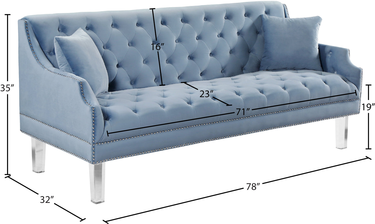 Roxy Velvet Sofa - Sterling House Interiors (7679008899320)