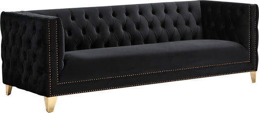 Michelle Black Velvet Sofa - Furniture Depot (7679011356920)