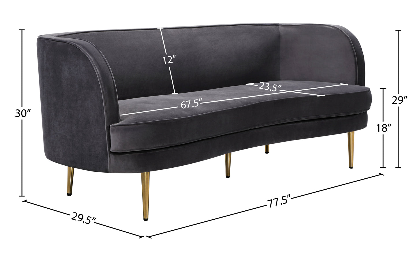 Vivian Velvet Sofa - Furniture Depot (7679014863096)