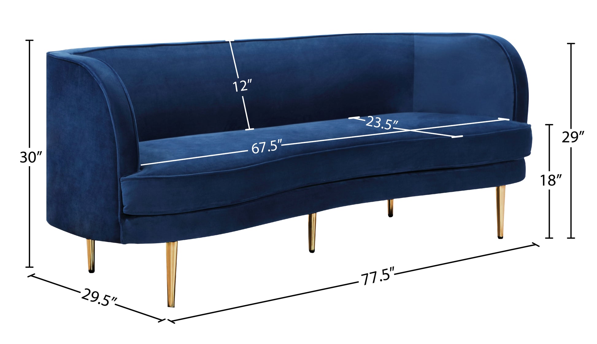 Vivian Velvet Sofa - Furniture Depot (7679014863096)