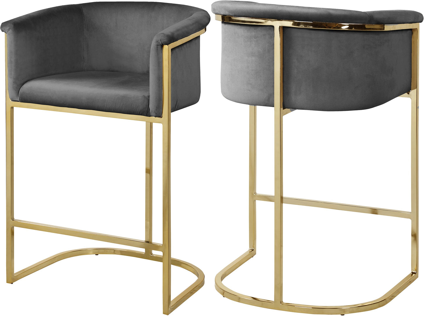 Donatella Velvet Counter Stool - Furniture Depot