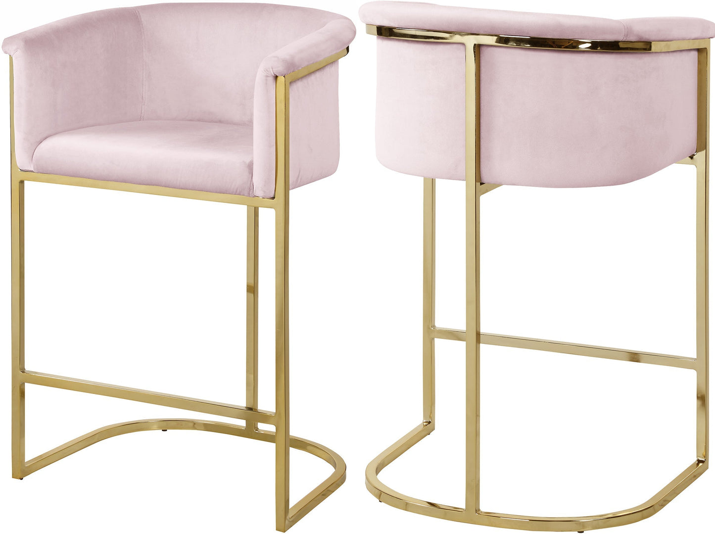 Donatella Velvet Counter Stool - Furniture Depot