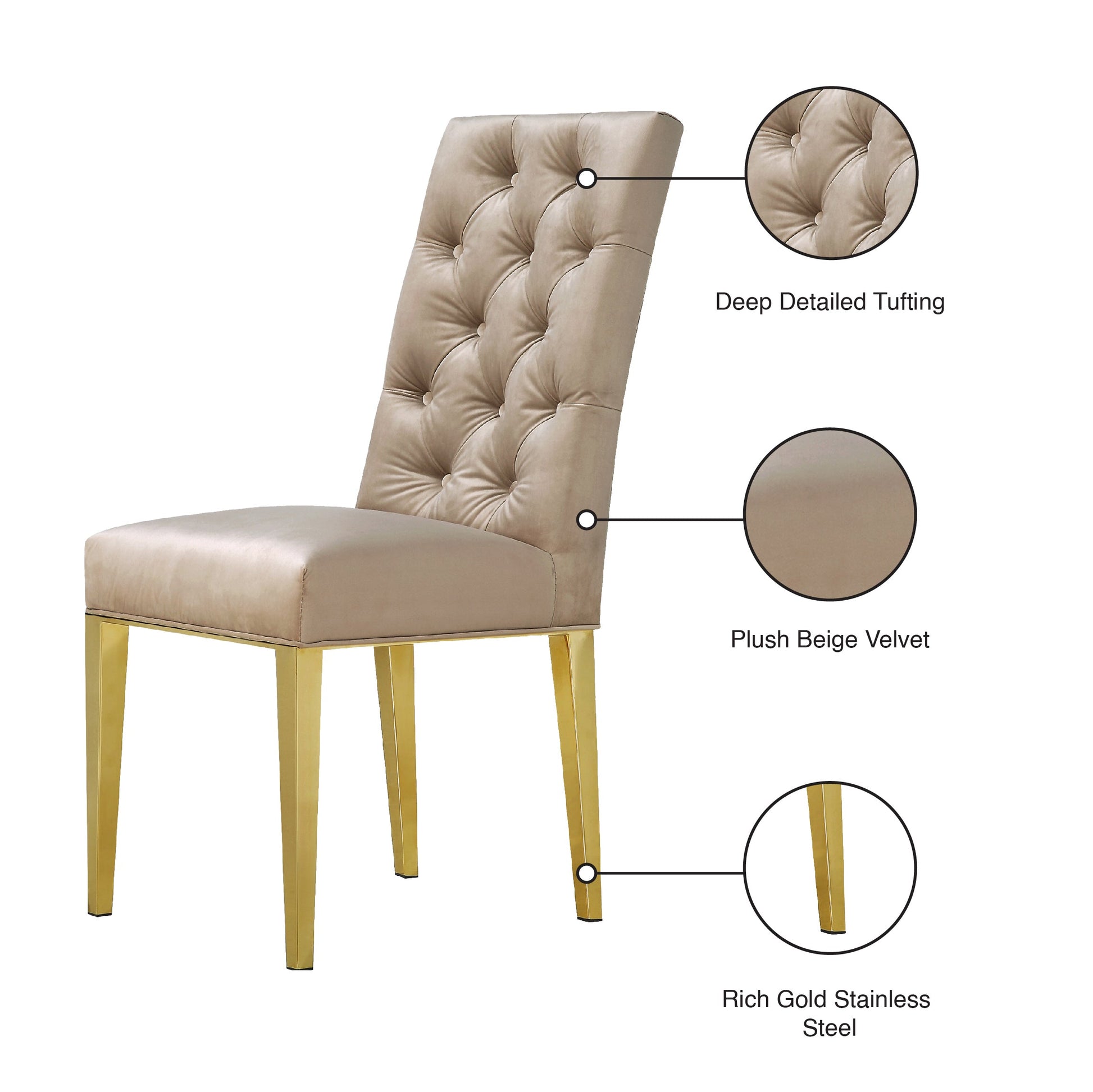 Capri Velvet Dining Chair - Furniture Depot (7679015452920)