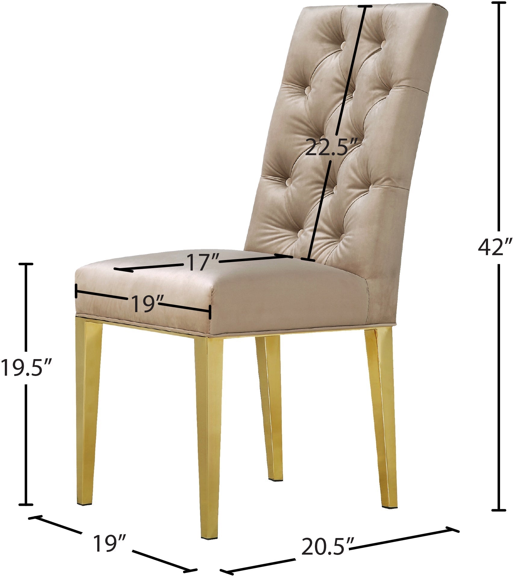 Capri Velvet Dining Chair - Furniture Depot (7679015452920)