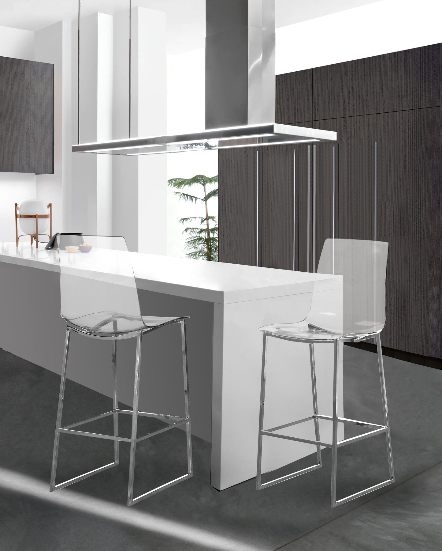 Lumen Metal/Lucite Polycarbonate Stool - Furniture Depot