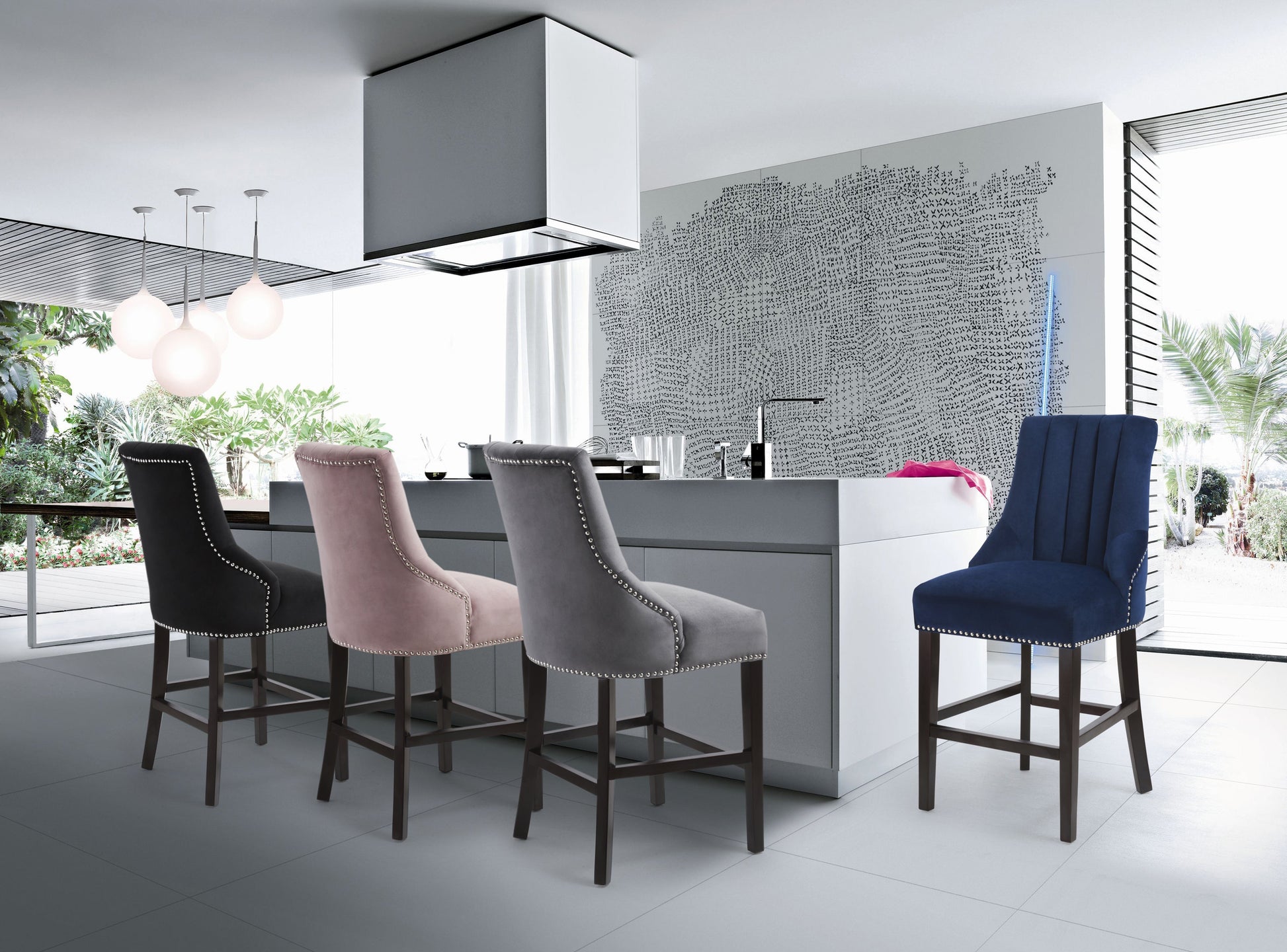 Oxford Velvet Stool - Furniture Depot