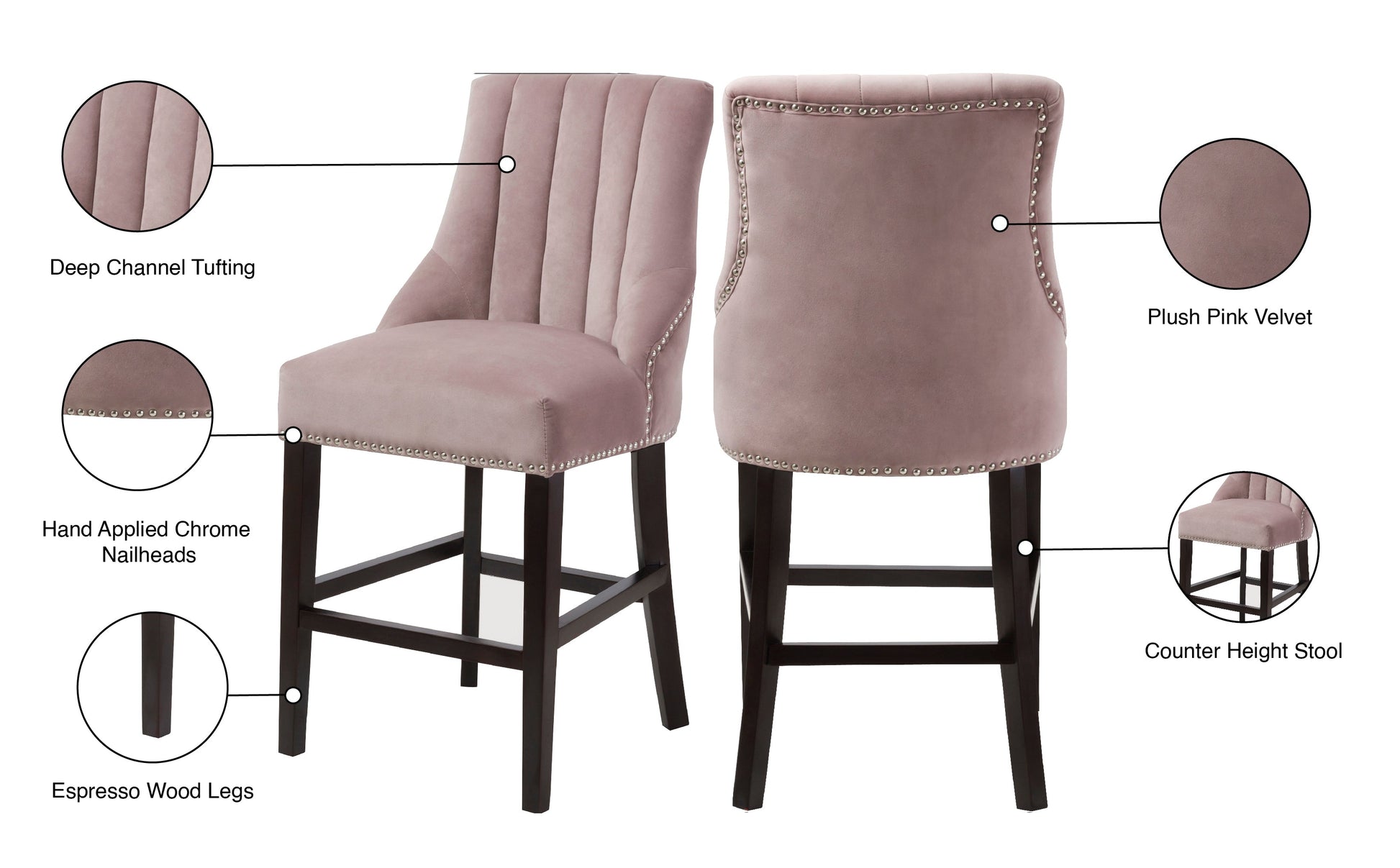 Oxford Velvet Stool - Furniture Depot