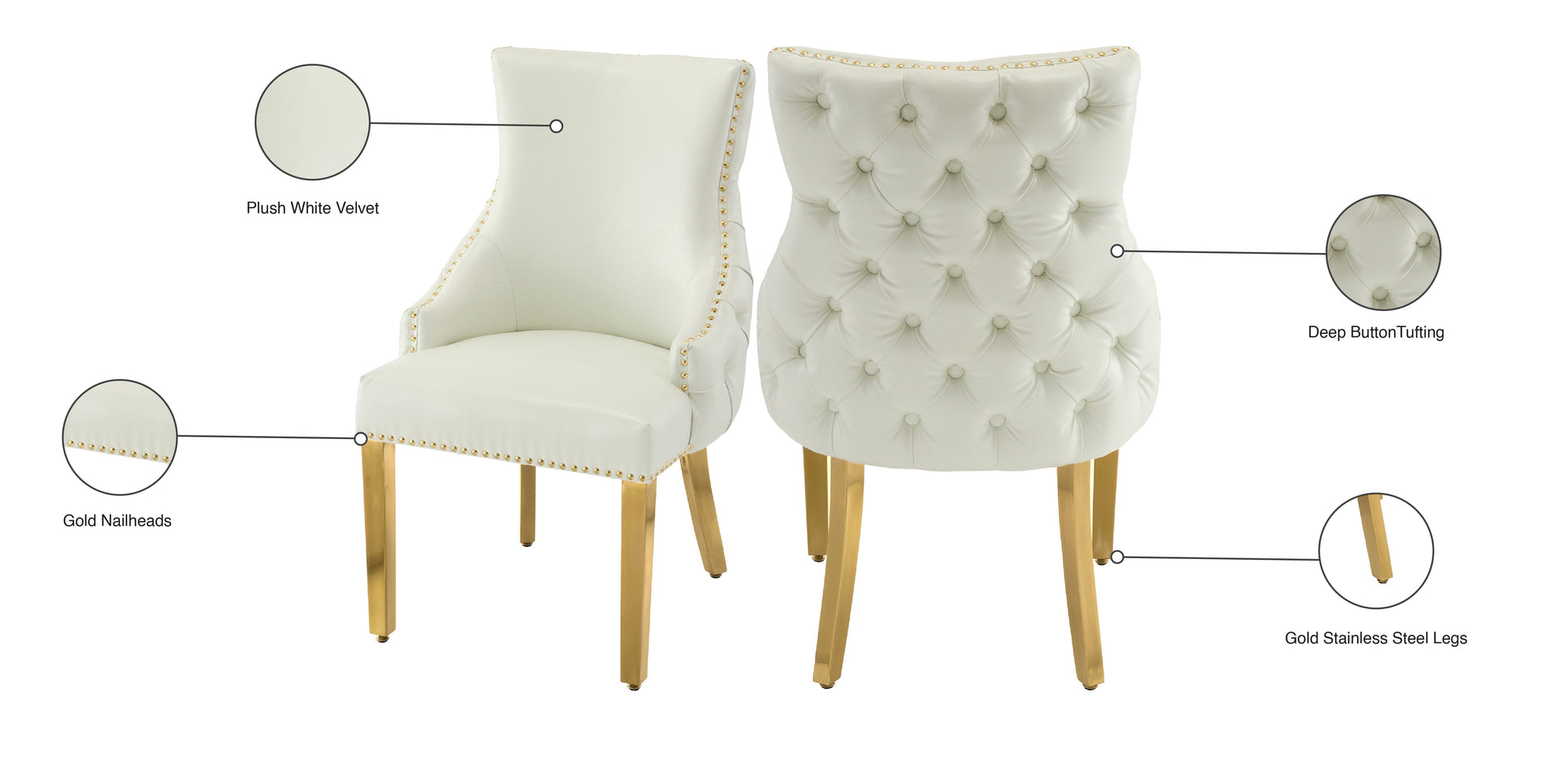 Tuft White Faux Leather Dining Chair - Furniture Depot (7679015780600)