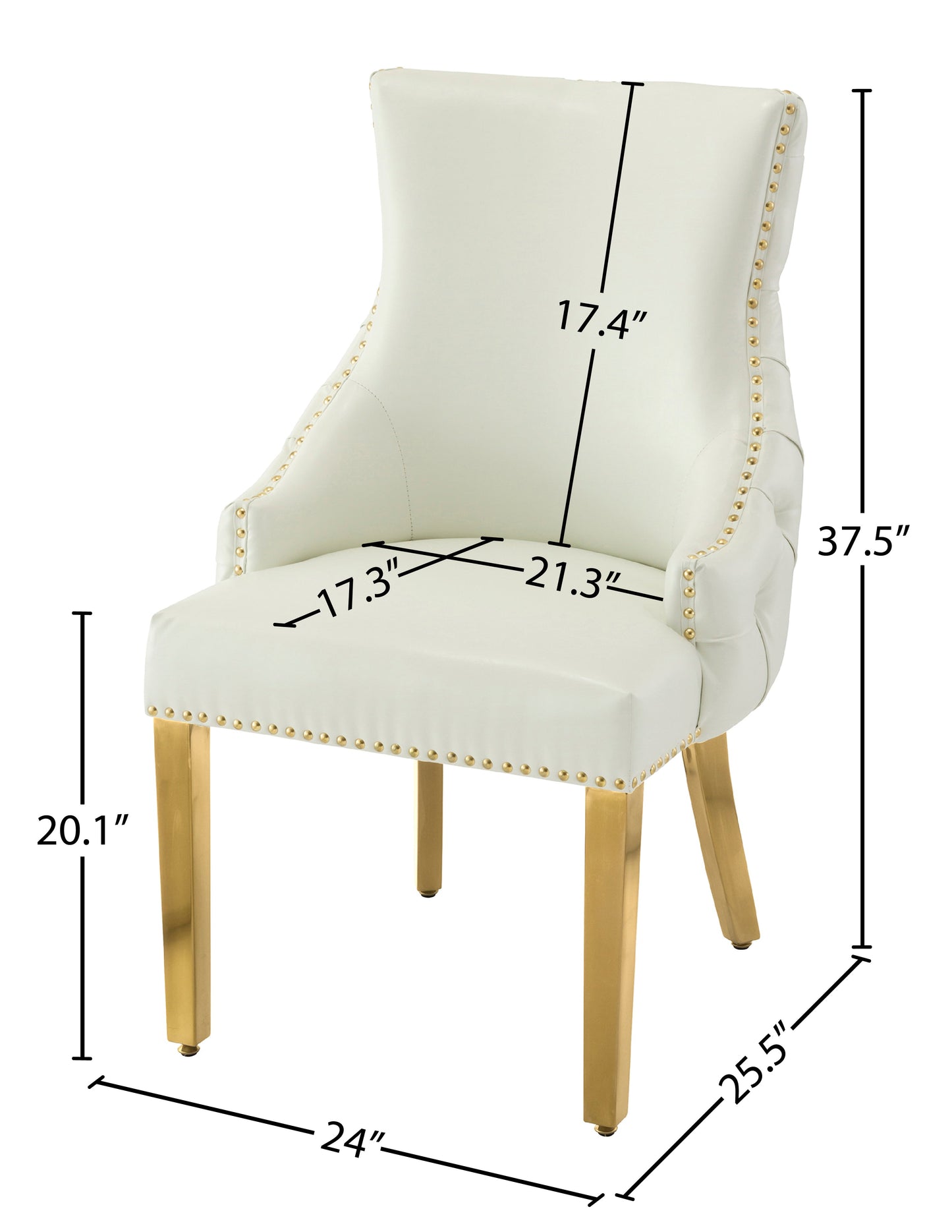 Tuft White Faux Leather Dining Chair - Furniture Depot (7679015780600)