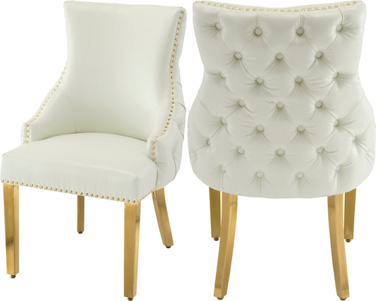 Tuft White Faux Leather Dining Chair - Furniture Depot (7679015780600)