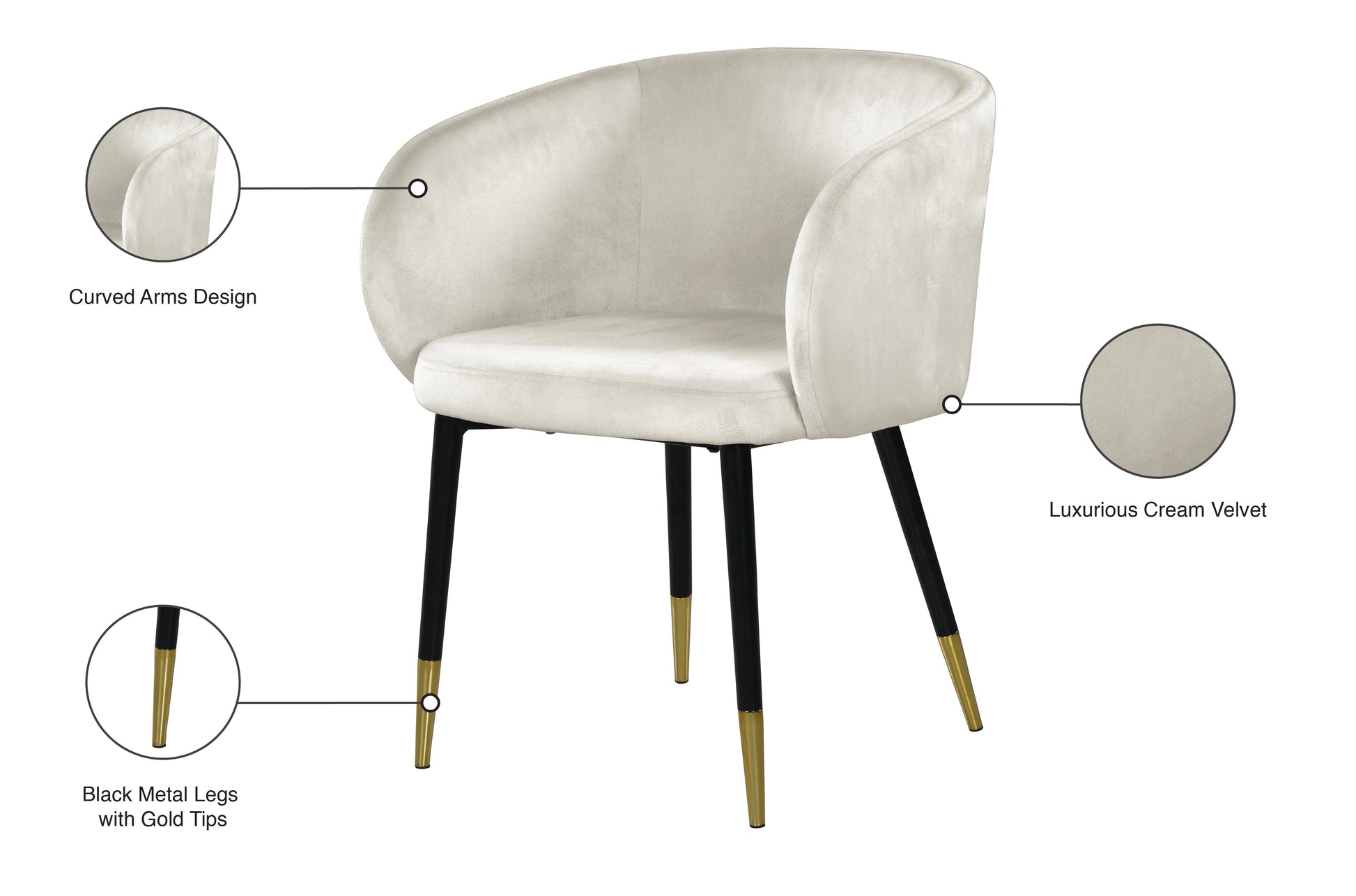Louise Velvet Dining Chair - Furniture Depot
