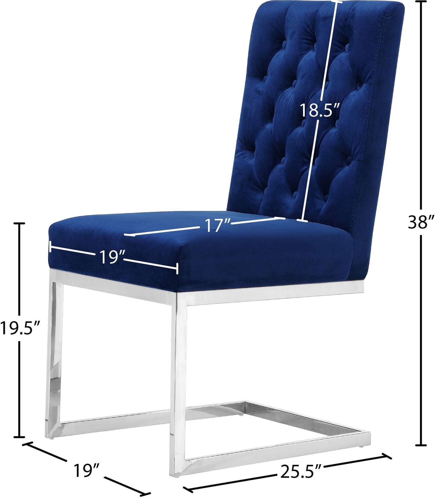 Carlton Navy Velvet Dining Chair - Furniture Depot