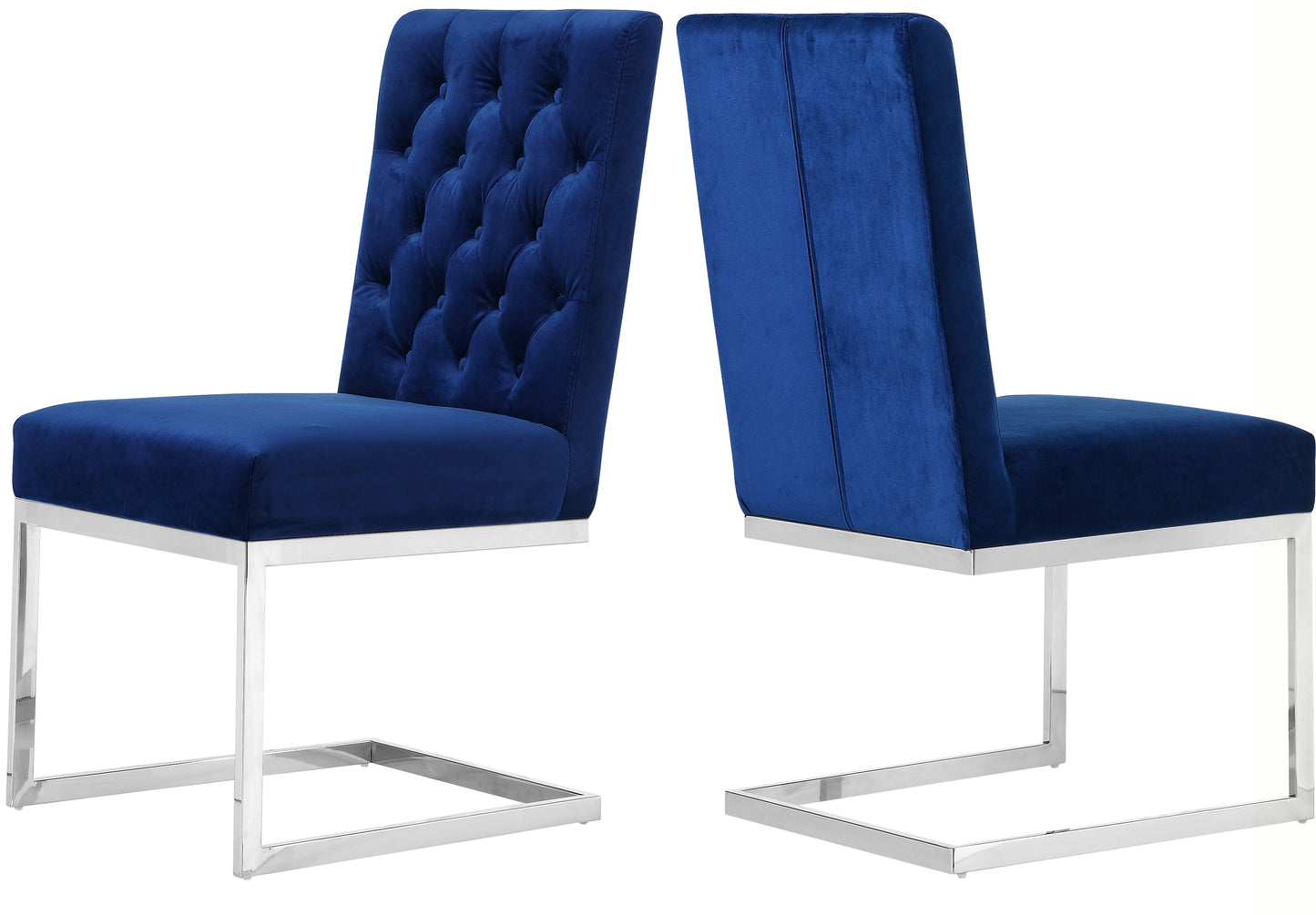 Carlton Navy Velvet Dining Chair - Furniture Depot